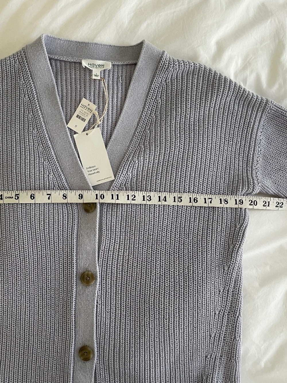 NWT Haven Well Within Women's Organic Cotton Shaker Stitch Cardigan - Small $138 - Picture 5 of 7